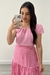 Blusa Social Crepe de Seda com Perola (Rosa Bebê) - comprar online
