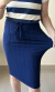 Saia Casual Anarruga Texturizada (Azul Marinho) - Senhorita Moda Modesta