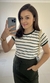 Conjunto Senhorita Blusa Listrada e Saia Casual (Verde Militar) - comprar online