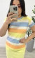 Blusa Malha Listras Grossas Amarelo e Azul Bebê - comprar online