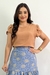 Blusa Social Duna com Manga Transpassada ( Bege )