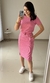 Conjunto Anarruga Blusa com Saia de Fenda (Rosa)