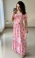 Vestido Longo Viscolinho Borboleta (Rosa Claro)