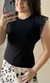 Blusa Viscolycra Manga Muscle Brilho Preta - comprar online
