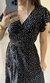 Vestido Envelope Viscolinho Manga Curta Poá Preto - comprar online