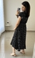 Vestido Envelope Viscolinho Manga Curta Poá Preto na internet