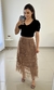 Saia em Tule Babado Maximidi Marrom - Senhorita Moda Modesta