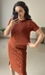Conjunto Anarruga Blusa com Saia de Fenda (Terracota) - Senhorita Moda Modesta