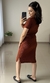 Conjunto Anarruga Blusa com Saia de Fenda (Terracota) na internet