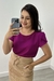 Blusa Social Duna com Manga Transpassada (Fúcsia)
