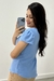 Blusa Social Duna com Manga Transpassada (Azul bebê) na internet