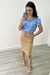 Blusa Social Duna com Manga Transpassada (Azul bebê) - comprar online