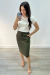 Saia Casual Anarruga (Verde Militar)