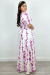 Vestido Longo em Tricoline Floral (Rosa) - comprar online
