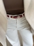 Cinto Slim Couro Vermelho Ouro - comprar online