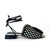 Tresse Black White Leather Sandal