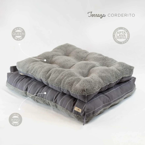 Colchoncito Terraza Corderito Topo - comprar online