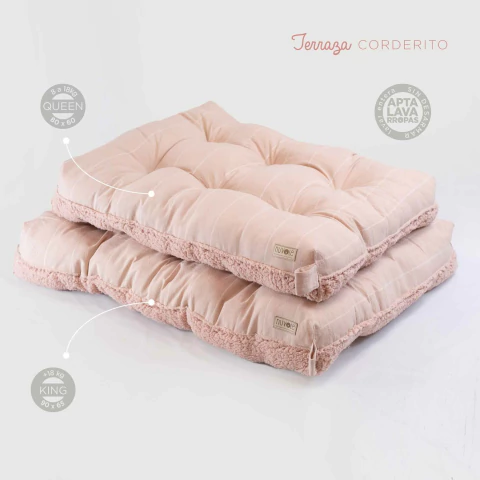 Colchoncito Terraza Corderito Rosa - comprar online
