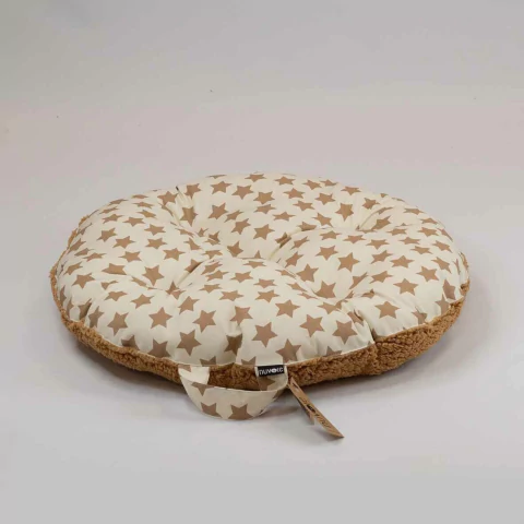 Puff Corderito Estrellas Avellana