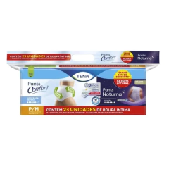 Roupa Íntima Adulto Tena Pants Confort 16 und + Noturna 7und - Tamanho P-M