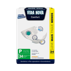Fralda Adulto Vida Nova Confort P – Pacote com 34 Unidades - comprar online