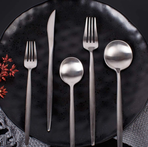 SET DE CUBIERTO PREMIUM ACERO INOXIDABLE PLATA PA427