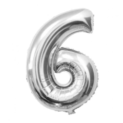 GLOBO NUMERO METALIZADO 32 PULGADAS PLATEADO X UNIDAD PA19-FME-S-32