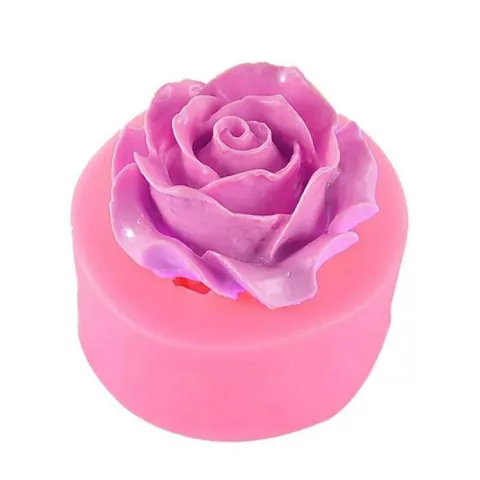 MOLDE DE SILICONA ROSA 3D YESO JABON REPOSTERIA PARAFINA PA268