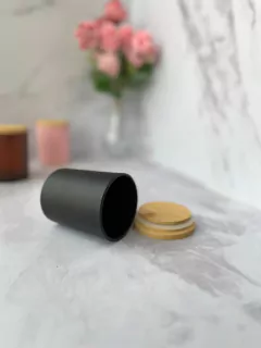 FRASCO DE VIDRIO CON TAPA HERMETICA NEGRO PA436