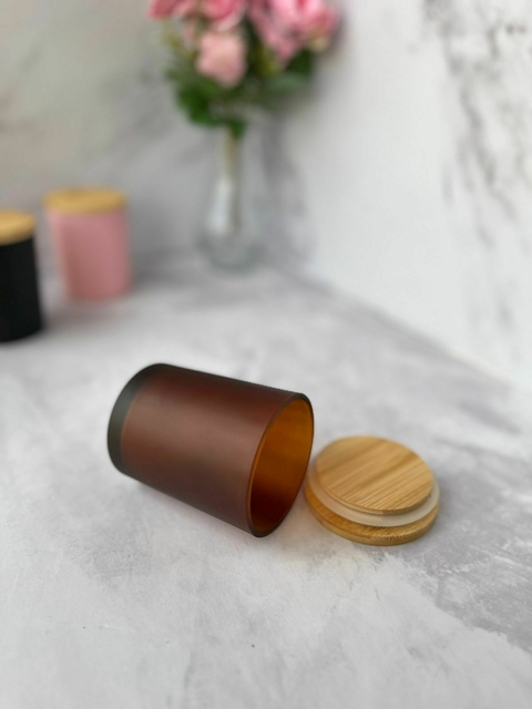 FRASCO DE VIDRIO CON TAPA HERMETICA MARRON PA435
