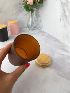 FRASCO DE VIDRIO CON TAPA HERMETICA MARRON PA435 - comprar online