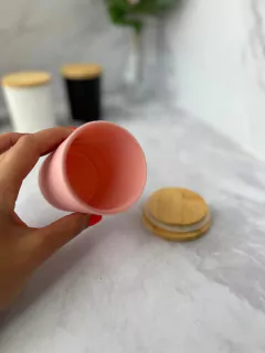 FRASCO DE VIDRIO CON TAPA HERMETICA ROSA PA434 - comprar online