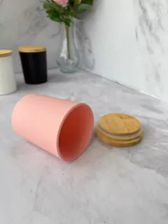 FRASCO DE VIDRIO CON TAPA HERMETICA ROSA PA434