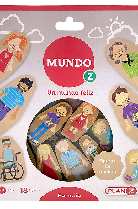 Familia de Madera 18 Piezas Coleccion: Mundo Z