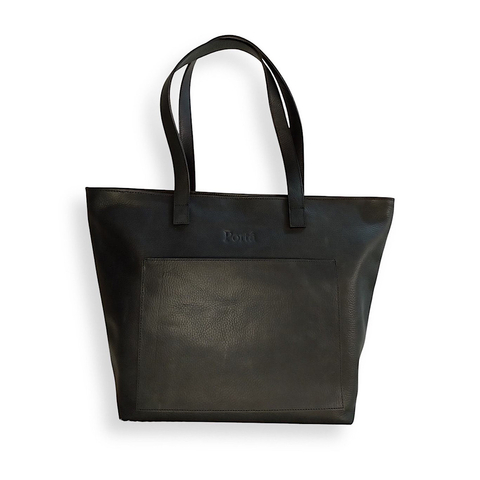 PETIT TOTE CON CIERRE NEGRO PAMPA - comprar online