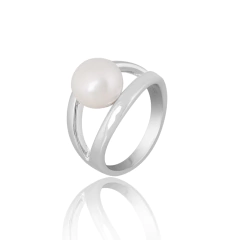 ANEL DE PRATA E PÉROLA