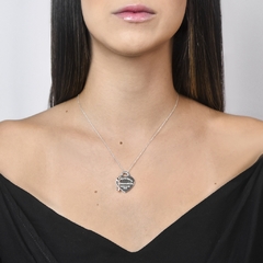 Pendente Tiffany&Co. com coração e chave em metal rubedo