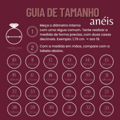 Guia de tamanho de anel Jardins Joias