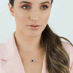 PINGENTE OURO BRANCO 18K COM AMETISTA 