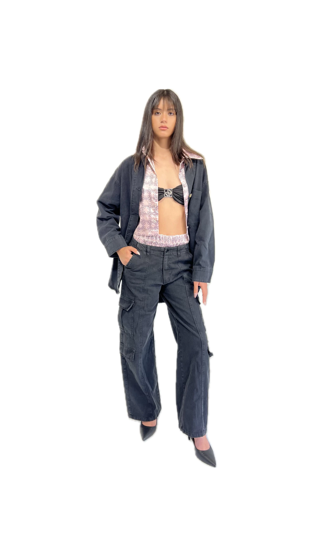 Jeans Cargo Wide leg Black