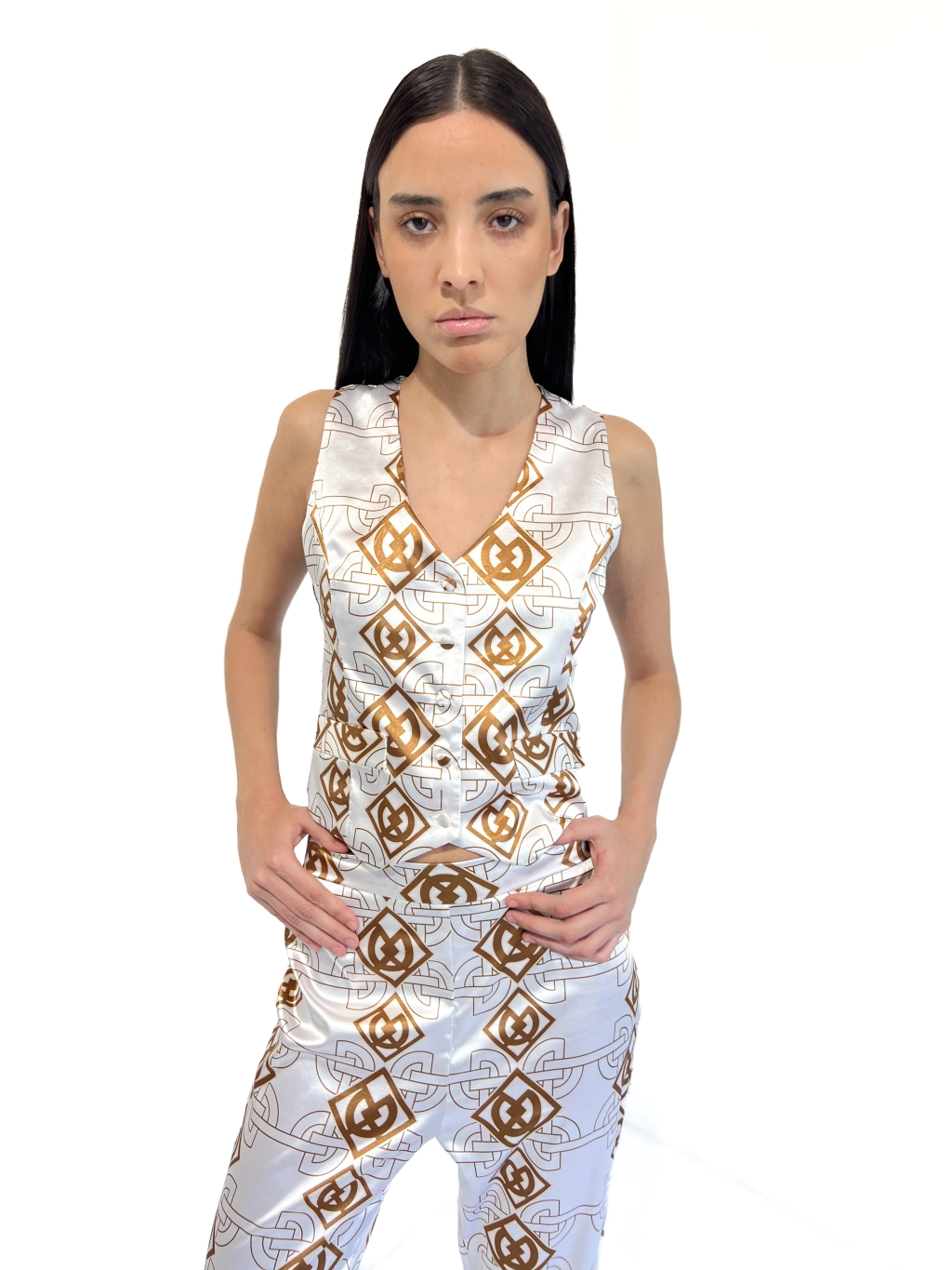 chaleco monogram blanco