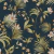 Papel de Parede Flora Tropical Azul Petróleo com Flores e Pássaros 84377 - comprar online