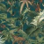 Papel de Parede Flora Tropical Verde Petróleo com Beija-Flores 84681 - comprar online