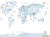 Painel de Parede Mapa Mundi Azul