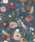 Papel de Parede Bucalo Botany House 15547 - Papel De Parede Flores E Pássaros, Papel De Parede Fundo Verde Petróleo, Papel De Parede Floral Vintage, Papel De Parede Natureza Exuberante, Papel De Parede Flores Grandes, Papel De Parede Estilo Botânico Tropi