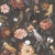 Papel de Parede Bucalo Botany House 15549 - Papel De Parede Flores E Pássaros, Papel De Parede Fundo Preto, Papel De Parede Floral Escuro, Papel De Parede Natureza Exuberante, Papel De Parede Estilo Vintage Botânico, Papel De Parede Aves Tropicais