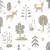 Papel de parede animais selvagens na floresta Bege, Branco, Cinza, Verde