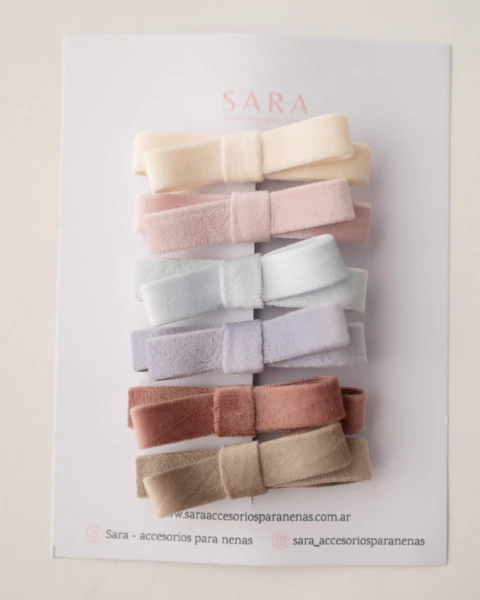 SETS DE MOÑOS MINI MAITE PASTEL- INCLUYE LOS 6 COLORES - comprar online