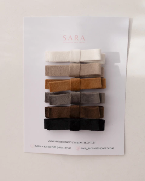 SET DE MOÑOS MINI MAITE TONOS MARRONES - INCLUYE LOS 6 COLORES - comprar online