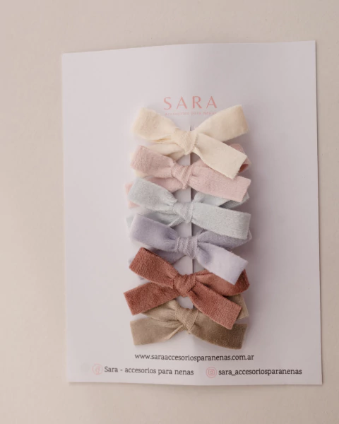 SETS DE MOÑOS MINI MINI PIA EN TONOS PASTEL